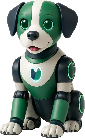 Drawn image of the crwl.io mascot robot dog Robert